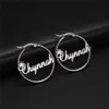 Stud Cazador Nom personnalisé Hoop Boucles d'oreilles Personnalisé Or Couleur En Acier Inoxydable Pour Boucles D'oreilles Femmes Lettre Plaque signalétique Cercle Bijoux J230529