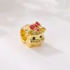 För Pandora Charms Sterling Silver Pärlor Dingle Charm 1st New Golden Series Rainbow Snowflake Dog Bead