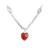 Designer Jewelry Bracciale Collana Anello Anamel Bracciale usato GLUE che fa cadere Rosso Love Peach Heart Clavicle Chain per uomini donne