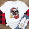 T-shirts pour femmes Noël chien femme t-shirt été à manches courtes femme blanc décontracté graphique