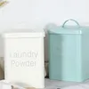 Storage Bottles 5L Food Containers Washing Powder Barrel With Spoon Kitchen Organizer Multifunction Iron Covered