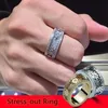 Solitaire Ring Punk Turn Gear Ring Luxury Rose Gold Silver Color Zironia Anillo For Women Men Wedding Party Jewelry Accessories Couple Gifts 230529