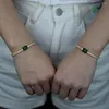 Länk armband mode grönt cz sten asfalterad charm härlig guldfärg tennisarmband för kvinnliga damstylar party hip hop smycken droppfartyg