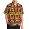 Camicie casual da uomo Camicia allentata africana Uomo Spiaggia Palme Stampa Camicette oversize a maniche corte con grafica hawaiana
