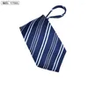 Bow Ties Heren Business Tie 7 48cm Zipper stroptie 1200 Naald vlak Twill Solid Color gemakkelijk te trekken geschenken voor mannenontwerpers mode