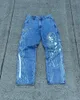 Jeans pour hommes American street hip-hop taille haute imprimé jeans de taille surdimensionnée pour hommes Y2K mode casual lâche pantalon à jambes larges style féminin 230529