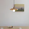 Lampes suspendues Lustre en bois simple Chambre nordique Table de chevet Salle à manger Bar à eau Île en bois massif