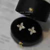 Stud ITSMOS 925 Sterling Silver Plated 14K Gold Pave Earrings Small Piercing Studs Diamond Jewelry Flower Earrings for Women J230529 J230529