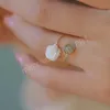Yeni stil antika jasper mizaç hetian jade şanslı boncuklar gül yüzüğü moda takı kadın hediyeleri için
