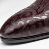 Véritable cuir hommes mocassins noir vin rouge chaussures sans lacet sculpture mocassins chaussures décontractées mariage bureau été robe chaussures pour hommes