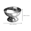 Bowls Stainless Steel Dessert Cup Service Glass Mixing Bowl Plate Salad Fruit Storage Trifle