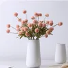 Decorative Flowers 5Heads Artificial Flower Dandelion False Small Thorn Ball White Hydrangea Simulation Plant For Home Wedding Decoration