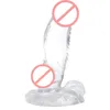 Phoenix Modello Realistico Dildo Pene Top Trasparente Alto Elastico Silicone liquido Plug anale Lady Lesbiche Gay Butt Ano Vagina Dual Purpose G-Spot Orgasmo sessuale