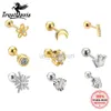 Stud TrustDavis 1 Stücke Echt 925 Sterling Silber Mode Kreuz Blume Krone Perlen Schraube Ohrstecker Für Frauen Edlen Schmuck DA2276 J230529