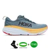 حذاء الجري مصمم HOKA ONE ONE Bondi Clifton 8 Carbon x 2 العنبر الأصفر الثلاثي الأسود والأبيض عفريت الأزرق الأزهار الصيفية الجليد تدفق الرجال النساء أحذية رياضية رياضية