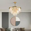 Lampes suspendues lumière postmoderne luxe tout en cuivre salon lustre salle à manger chambre cristal éclairage modèle El