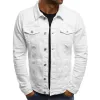 QNPQYX Giacche firmate da uomo nuove Camicie da cowboy in denim tinta unita vintage Cappotto casual da donna invernale sottile