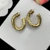 Kvinnor Hoop Earring Designer Ear Stud Gold Silver Pendants örhängen Brev mässing Material örhängen Kvinnor Big Circle Ear Stud Crystal