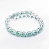 Gra certifié Moissanite Tennis Chain Pass Diamond Tester 925 Argent Hommes Bijoux 6.5mm Bleu Vert Moissanite Tennis Bracelet