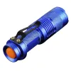 7W 300LM SK-68 3 Modes Mini Q5 LED-ficklampa Torch Tactical Lamp Justerbar Fokus Zoomabel ljus 12 ll