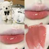 Lip Gloss Cute Bear Mirror Glaze Keychain Waterproof Moisturizing Non-Stick Cup Lipstick Water Light Long-lasting Tint