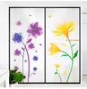 Adesivi per finestre Art Flower Pellicola per vetro elettrostatica senza colla Adesivo per griglia Toilette Bagno Opaco Privacy 30-90 cm