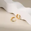 Серьги обручи простой круглый круг маленький 18 -километровый золотой мини -калайт женские аксессуары уш
