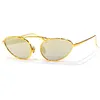 Lunettes de soleil 2023 été mode femmes yeux de chat conception alliage acrylique cadre lunettes vacances verre