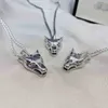 designer jewelry bracelet necklace ring 925 Sterling domineering wolf head men's pendant clavicle chain