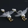 Hair Clips Pearl Fabric Bowknot Long Tassel Super Fairy Accessories Wedding Style Bridal Headband T-Show Performance Headwear Handmade