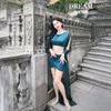 Stage Wear 2023 Belly Dance Training Costume Performance Long Sleeve Court Short Dress Group Women's Oriental