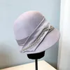Szerokie brzegowe czapki wiadr hats wiosna moda vintage kobiety wełna wełna fedora kapelusz wiadra kopuła dzwonek bok fela czapki kapelusze czapki kapelusz 230529