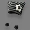 Sombreros de ala ancha Sombreros de cubo Gorro japonés Ins Little Devil Gorro de lana de punto a rayas Otoño e invierno Orejas de gato lindas Suéter puntiagudo Sombreros de mujer 230529