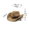 Berretti Stile unico Teschio in metallo Decori Cappello Cowboy Western Unisex