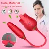 Massager Rose Dildo Stak Vibrator voor Vrouwen Clitoris Stimulator Tong Likken Stretchen Volwassenen Goederen Vagina Ballen Vrouwelijke