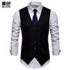 Men's Vests Mens Formal Suit Vest Casual Chain Solid Color Business Slim Gilet Homme Costume Waistcoat For Wedding Groomsmen Sleeveless