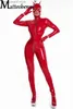 Sexy Set Femmes Sexy Wetlook Latex Catsuit avec Masque PVC Faux Cuir Combinaison Dame Érotique Venez PU Lingerie Body Clubwear Plus La Taille T230530