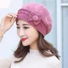 Berets HT2908 Thick Warm Women Winter Hat Fleece Lined Fur Skullies Beanies For Solid Knitted Beret