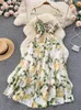 Casual Dresses 2023 Summer Romantic Flower Print Holiday Party Dress Women's P230530