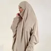 Etniska kläder Jilbab 2 -stycken Set Muslimsk kvinnor Hijab Dress Prayer Plagg Abaya Long Khimar Ramadan Arab Gown Abayas Set Islamiska klädrock 230529