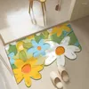 Mattor liten färsk ingångsdörrmatta som inte glider oregelbundna blommor dekor matta badrum toalett kök absorberande lätt att torka fotdynan