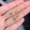 Stud Earrings Fine Jewelry 925 Sterling Silver Inset With Natural Gems Women's Luxury Fashion Star Peridot Ear Supports Detectio