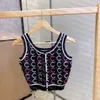 Women Knits Tank Top Breathable Knitted Vest Summer Sport Tops Yoga Top Letter Jacquard Vests