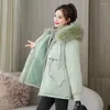 Frauen Trenchcoats Langarm Winter Jacke Mit Kapuze Mit Pelz Wolle Liner Damen Warme Solide Gepolsterte Jacken Dicke Parkas für Weibliche