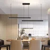 Pendant Lamps Minimalist Nordic Table Led Light Chandeliers For Dining Room Restaurant Bar Gold Black Line Lamp Hanging Fixture