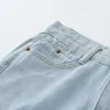 Kvinnors shorts Kvinnors fasta färghål byxor sommar tunn denim jeans botten rippade elastiska tätt casual frayed hög midja