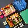 Dijkartikelen Sets Lunch Box For Kids Compartments verzegelde fruitsaladeboxen werken magnetronopslagcontainers met servies