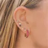 Boucles d'oreilles Aide 925 en argent Sterling Triple goutte d'eau forme Zircon pour les femmes Double cristal fleur ligne oreille goujons bijoux