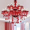 Kronleuchter Rot Kristall Wohnzimmer Esszimmer Schlafzimmer Glanz Anhänger Lampen Für Decke Hause Dekoration Suspension Leuchte