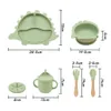 Tasses Vaisselle Ustensiles Sans BPA Bébé Silicone Ventouse Bol Assiette Vaisselle pour Enfants Formation Fourchette Cuillère Portable Alimentation Snack Tasse À Manger Appareil 230530